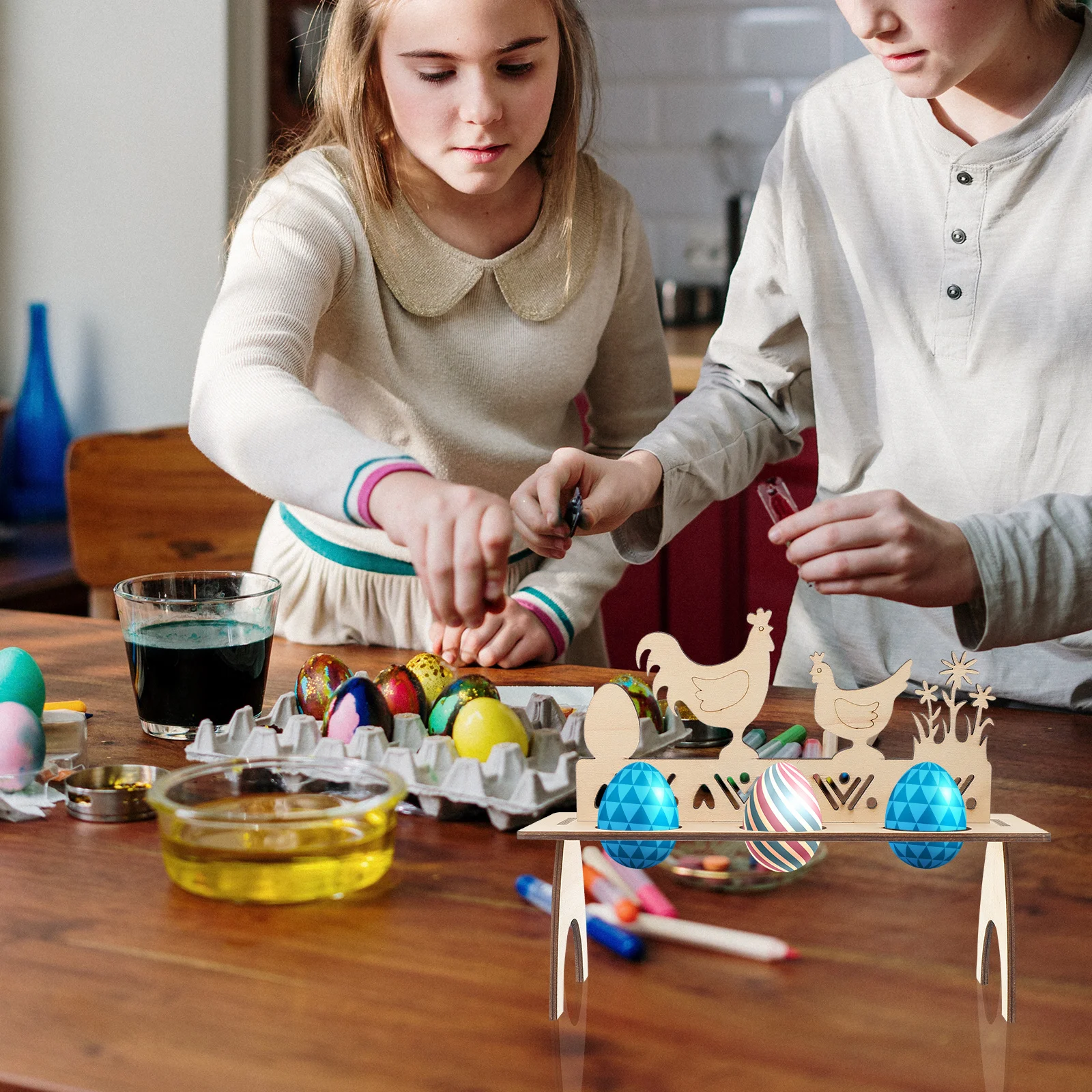 

Dining Room Table Decor Egg Stand Storage Holder Rack Wood Holders Shelf Stands for Display Store
