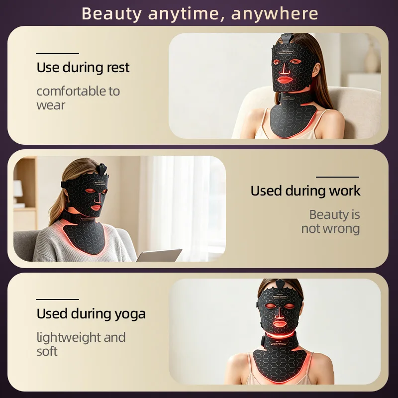 Foldable silicone LED face mask, view 3