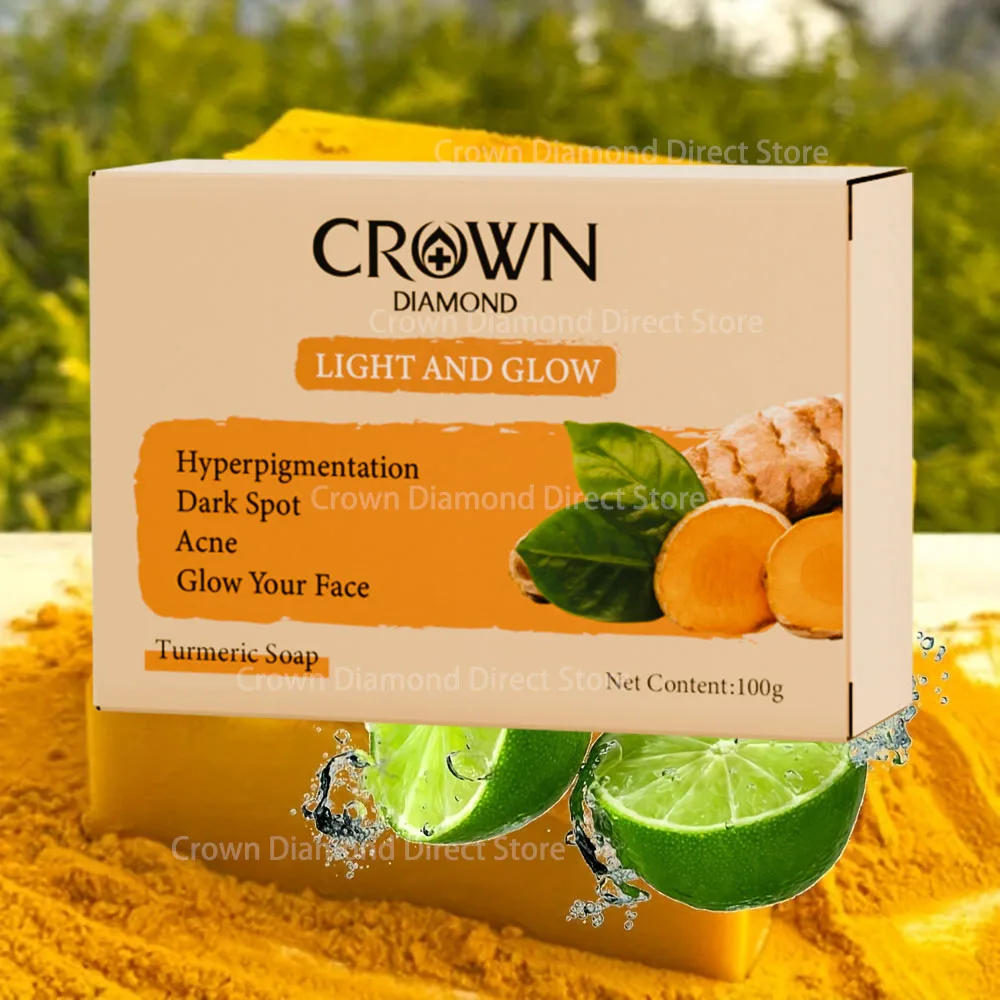 100g Lemon Turmeric Kojic Acid Soap Deeply Cleansing Glowing Body Rejuvenating Exfoliating Even Skin Tone Handmade Soap