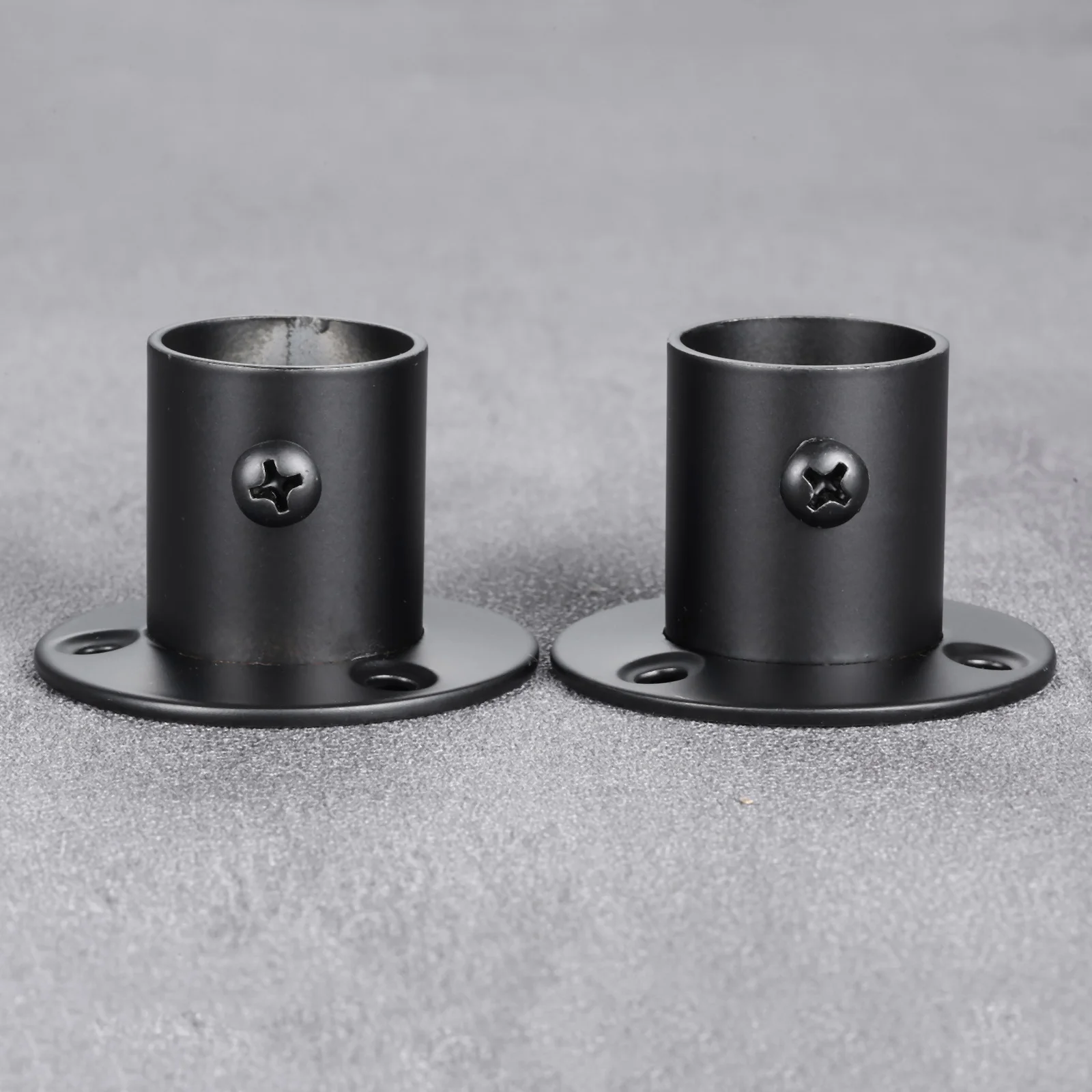 2pcs Flange Rod Holder Wardrobe Hanging Rail Rod Pole Socket End Support Bracket Stainless Steel 19/22mm 0.75/0.87inch W/Screws