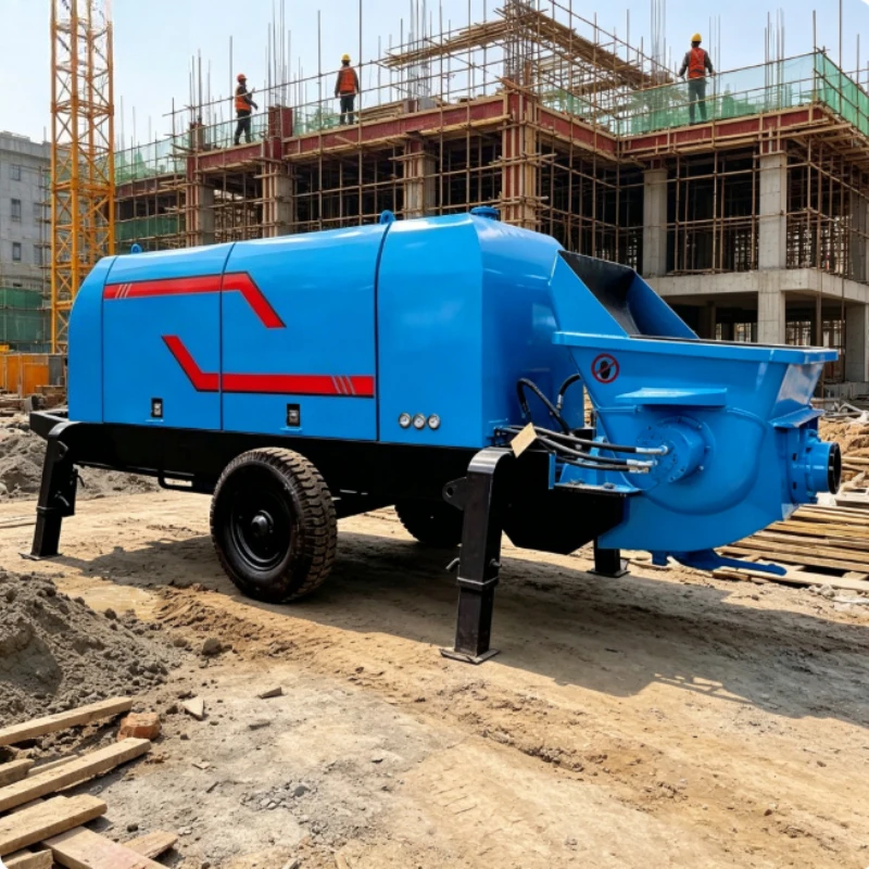Customized Powerful Diesel Concrete Pump Portable Pump For Concrete Transfer On Construction Sites and Road Building