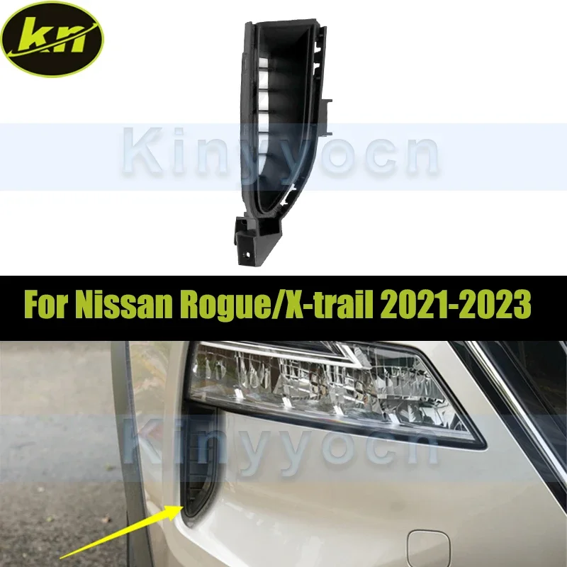 

Car Front Buper Air Vent Intake Frame Grille For Nissan Rogue/X-trail 2021-2023 Fog Light Lamp Cover