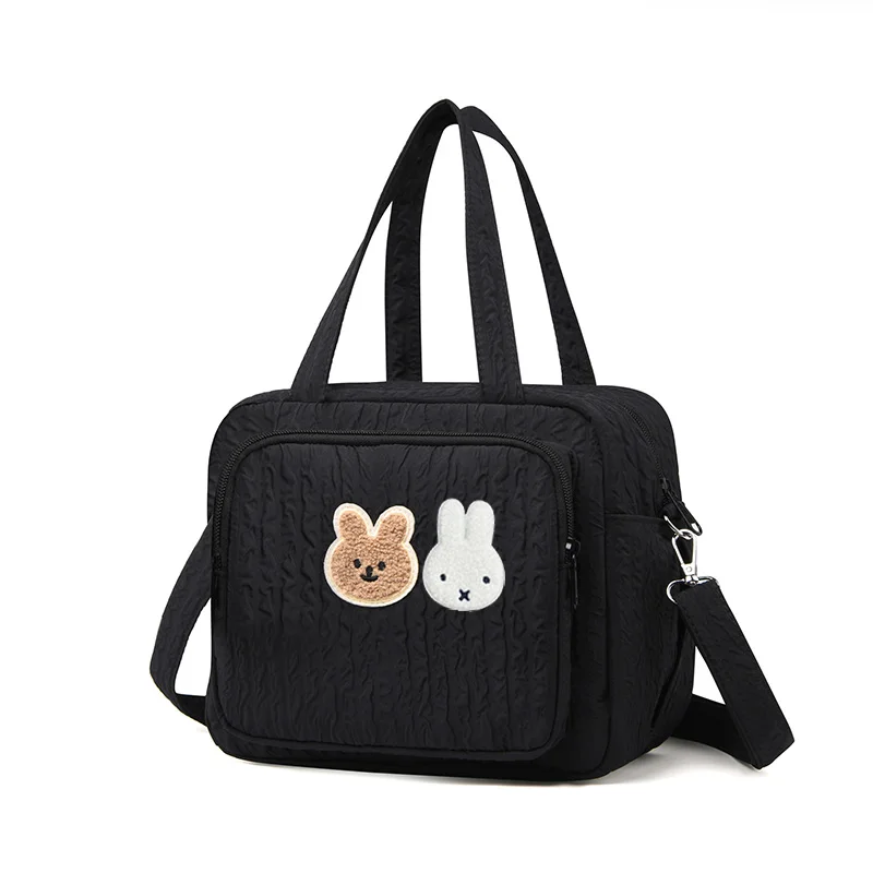 Kawaii ميفي أرنب الأم حقيبة الكرتون ميفي بوريس حقيبة يد أمي تحمل الطفل الكتف حقيبة كروسبودي زجاجة حفاضات حقيبة التخزين #3