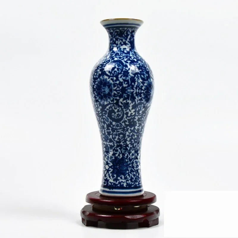 Jingdezhen Ceramics, blue and white porcelain vase, imitation Yuan Dynasty, living room TV stand, ornaments, Chinese home, decor