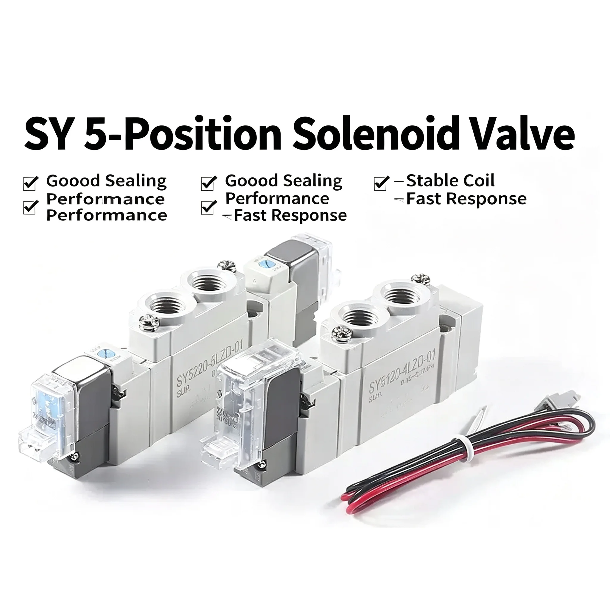 5 port 2 Solenoid Valve SY5120 Valve SY3120 SY5120 SY7120 4LZD 5LZD 6LZD High Quality Type Pneumatic Control Solenoid Valve