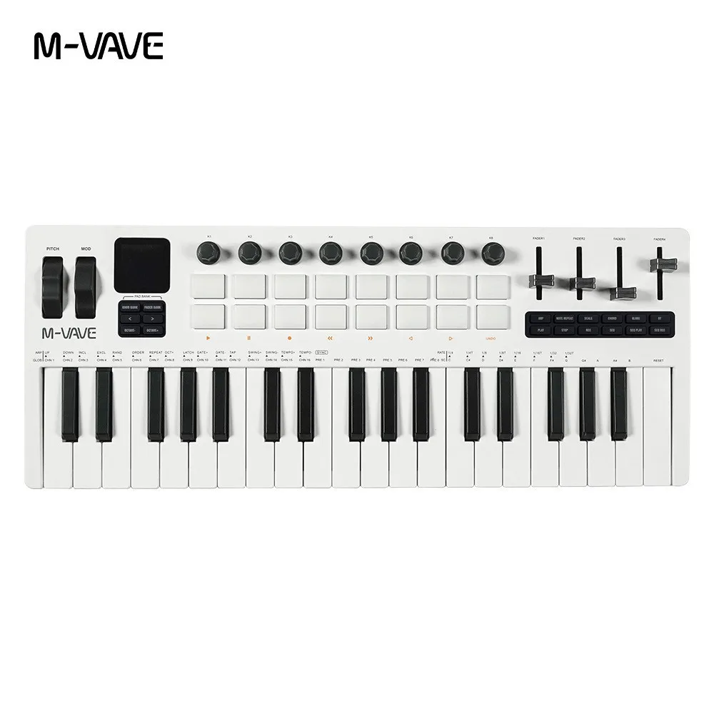 SMK-37 PRO Controlador de teclado MIDI portátil de 37 teclas com fonte de áudio Arranjador de plástico dobrável