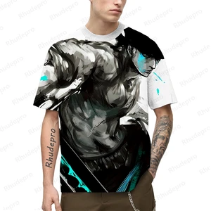 Herren 3D Anime T -Shirt, Luffy -Shirt, japanischer Harajuku, Kurzarm, Cosplay -Bluse, beliebte Kleidung, 1 Stück 8 Hauptverkauf Luffy Dressrosa Shirt - №7