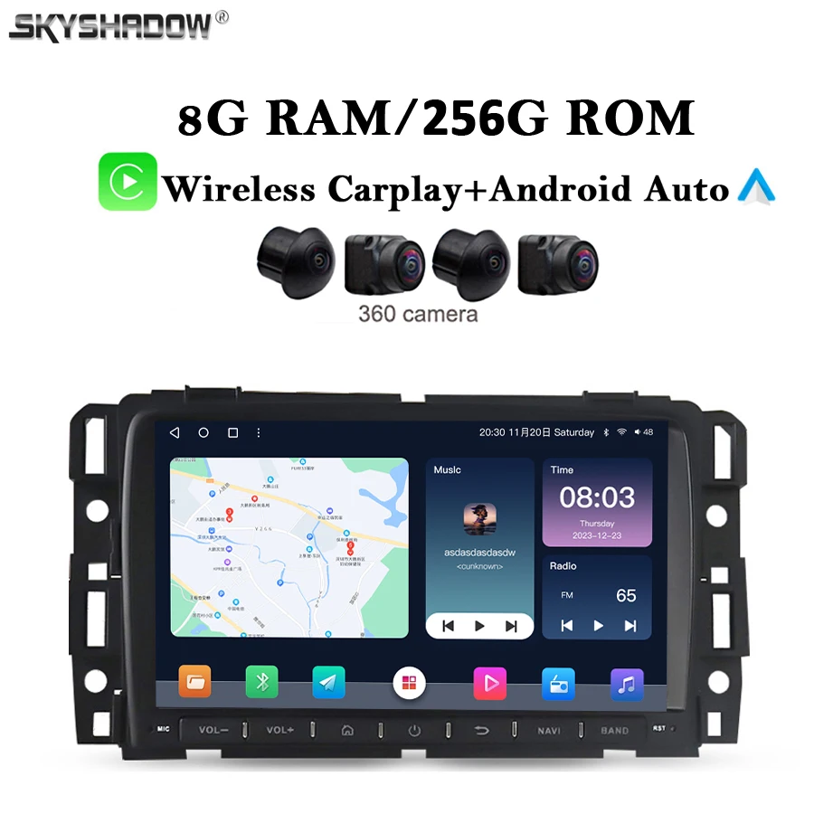 

8G + 256G IPS Carplay Auto Android 13.0 Автомобильный плеер GPS WIFI Bluetooth RDS Радио для Buick Enclave GMC Acadia Yukon Tahoe 2007-2016
