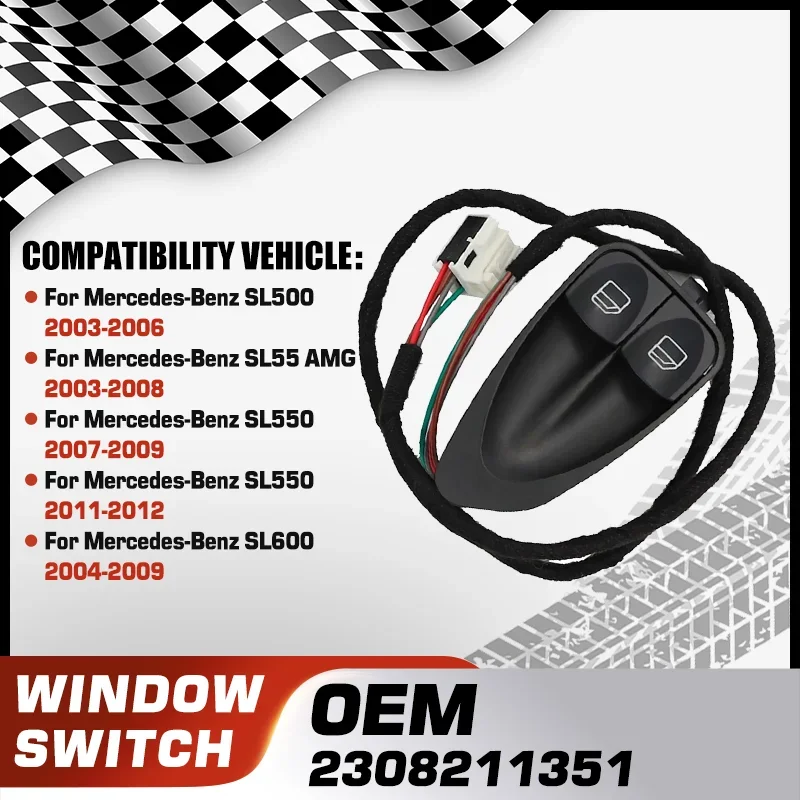 

Car For Mercedes-Benz R230 SL500 SL55 AMG SL550 SL550 SL600 Electric Power Window Lifter Master Control Switch Button 2308211351