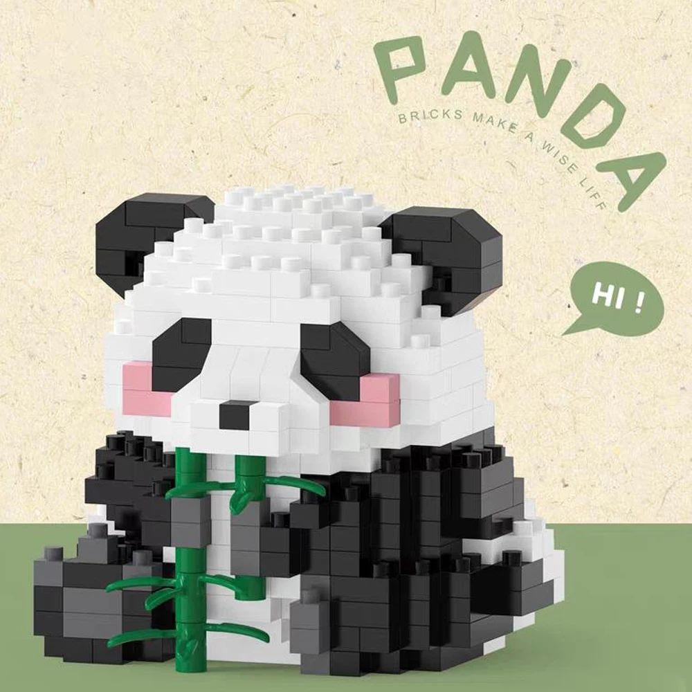 DIY Panda Model Building Blocks Set: Adorable Display Piece, Fascinating Construction Toy, Ideal Gift for Animal Lovers