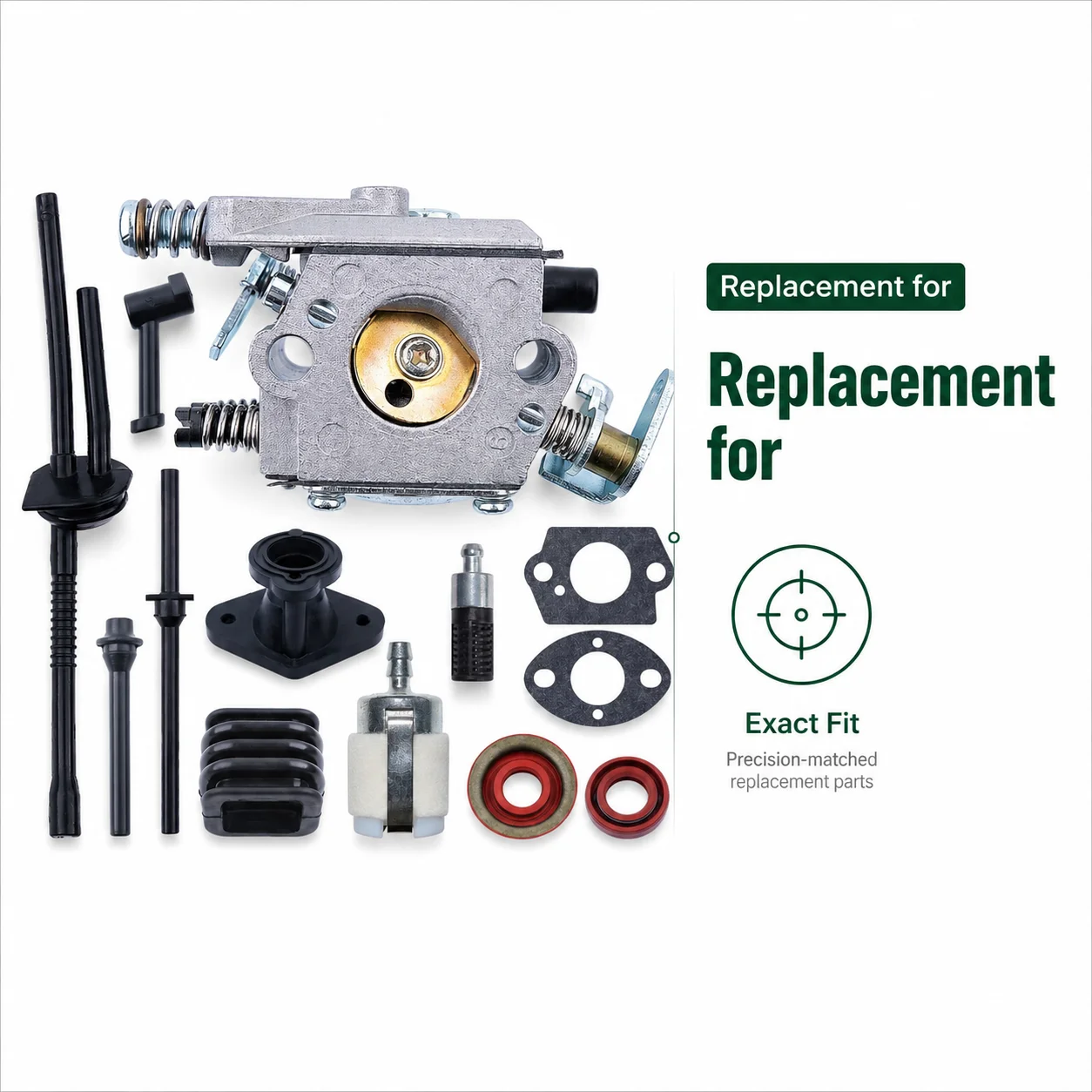 Carburetor Fuel Line Oil Seal Kit For Chinese 25cc Chainsaw 2500 Tune Up Repair Replacement Parts Saw Tools Accessories