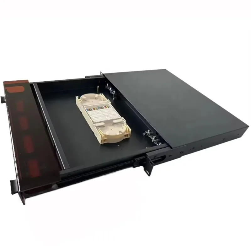 AS-FPP-YKL-A 1U Sliding Fiber Patch Panel 19 Inch DIN Rail Drawer Cold Rolled Steel For FTTX Optical Termination