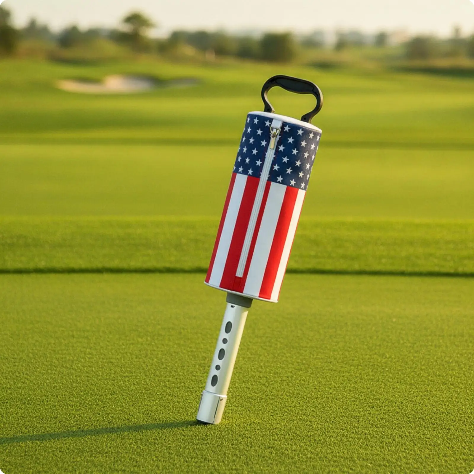 Golf Ball Pick Up Tool with Telescopic Handle and Flag Design Pouch for Efficient Collection of Golf Balls