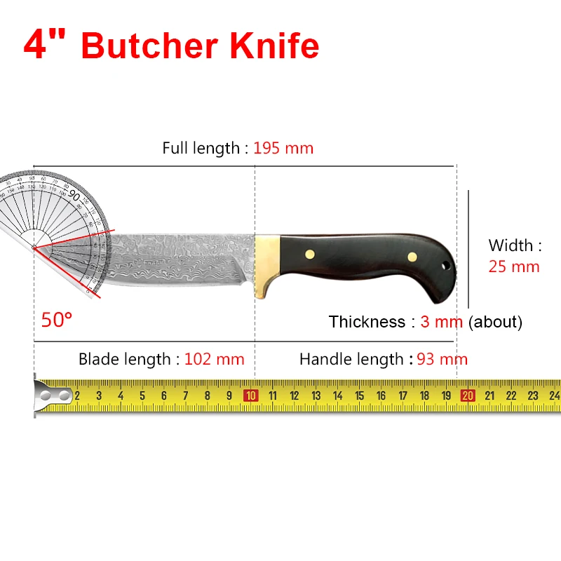 Premium Japanese Style Kitchen Knife VG10 Damascus Steel Blade Ergonomic Ebony Handle Super Sharp Cutlery for Home & Kitchen Use