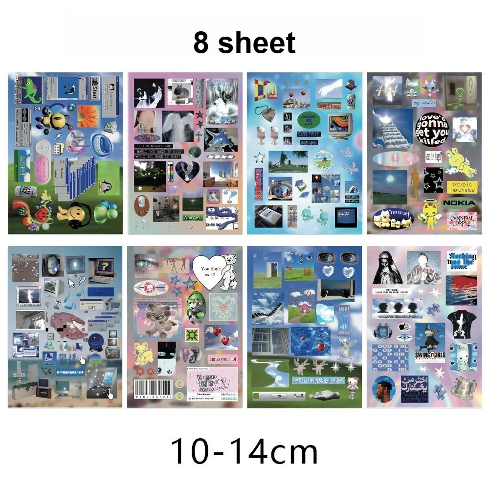 Retro Digital Dreamcore Y2K Die-Cut Sticker Set (8 Sheets)
