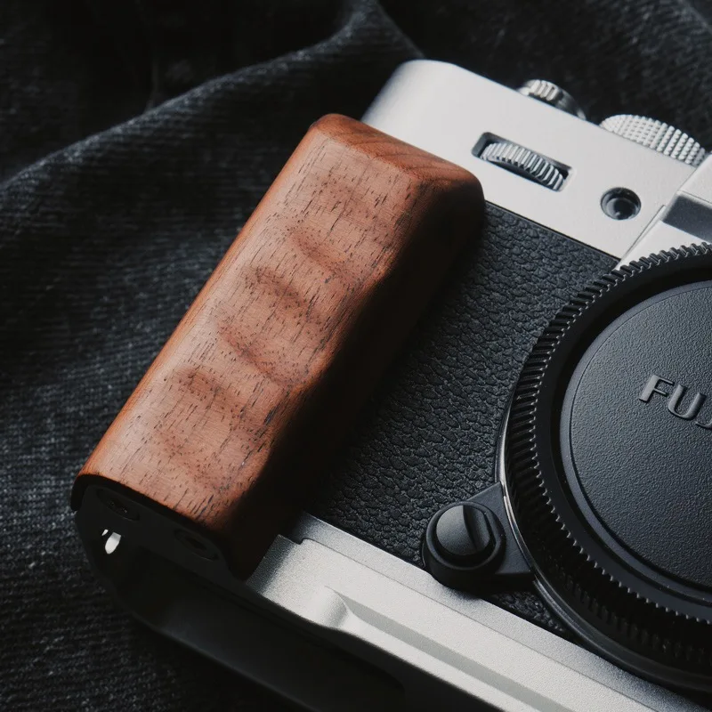 For Fuji X-T30III XT30III Wooden Handle Grip L-Shaped Plate With Wooden Grip Camera Hand Grip Bracket Quick Release Plate - Image 2
