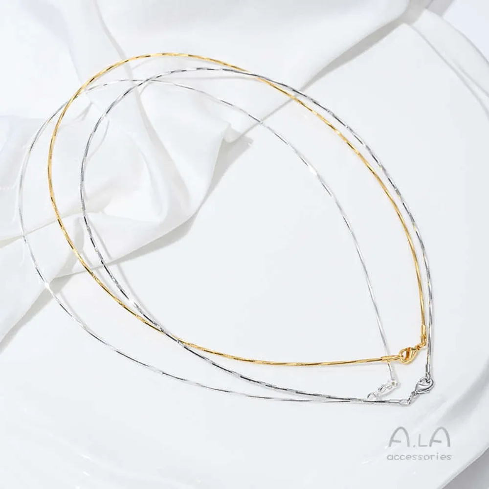 

18K Gold Color Plated Sterling Silver Batch Flower Memory Collar String Large Hole Pearl Hanging Pendant Necklace Ring DIY Colla