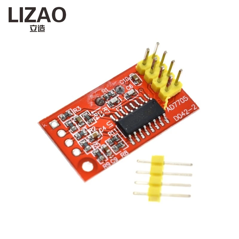 LIZAO AD7705 Dual 16-bit ADC Module, Analog-to-Digital Converter with Programmable Input Gain for MCU Projects