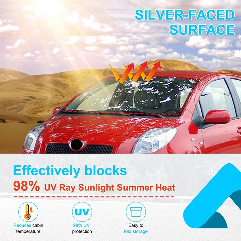 Foldable Car Sun Visor Front Windshield UV Protection Cover Car Sun Shade Car Accessories For Toyota Yaris XP130 XP150 2013-2019