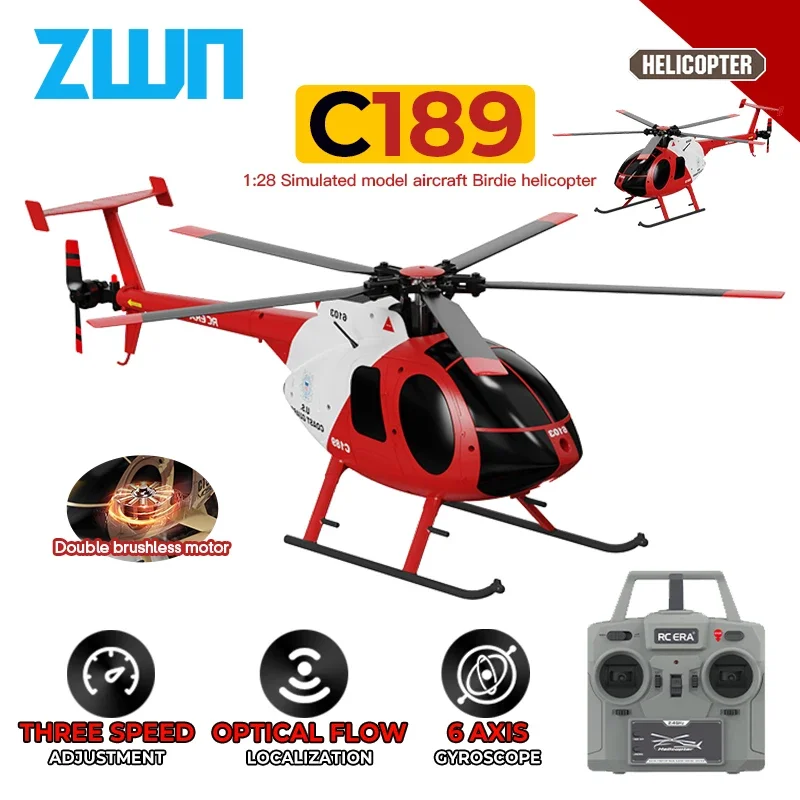C189 2.4G RC Helicopter 6-Aixs Gyroscope 4CH Altitude Hold Optical Flow Brushless Remote Control Helicopter Toys For Kid Adult
