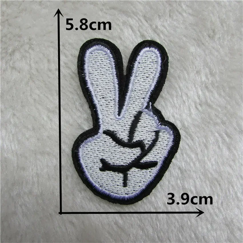 Hot sale Mixture Finger Parches Embroidered Iron On Patches For Clothing DIY Stripes Clothes Stickers Custom DIY Clothes Badges