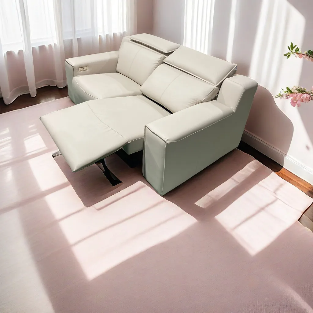 

Velvet Fabric Living Room U Shape Electric Reclining Sofa Matt Leather Headrest Electric Recliner Living Room Furniture Sofa
