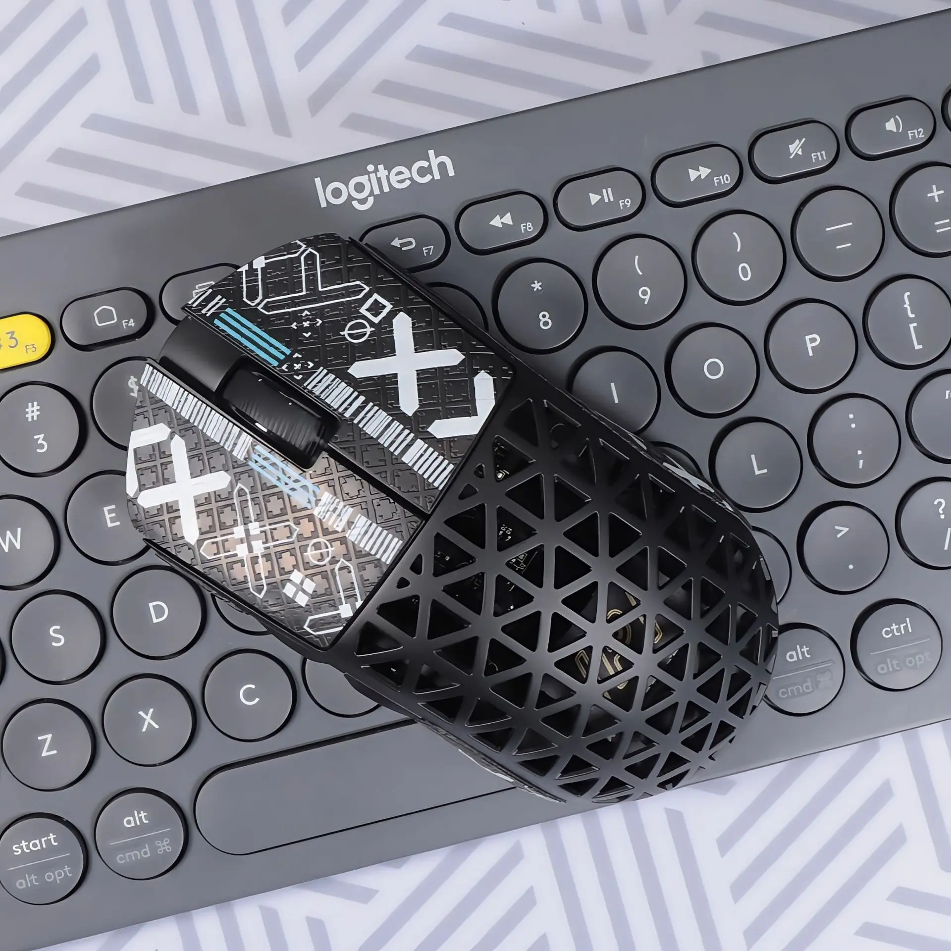 ملصقات مضادة للانزلاق مضادة للعرق ملصقات قدم ملفوفة بالكامل ومنصات للقدم، لماوس IPI مناسب للألعاب والاستخدام المكتبي