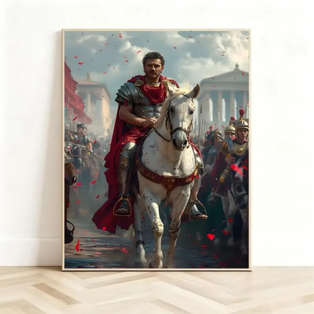 Historic Figure G-Gaius Julius Caesar Poster Classic Self-Adhesive PP Wall Sticker for Living Room Bar Decor Gift
