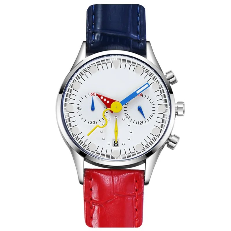 Multi-functional Quartz Watches Men Luminous Chronograph Personalized Leather  Fun Watch Hand Design‌ Hot Selling Watch Clock