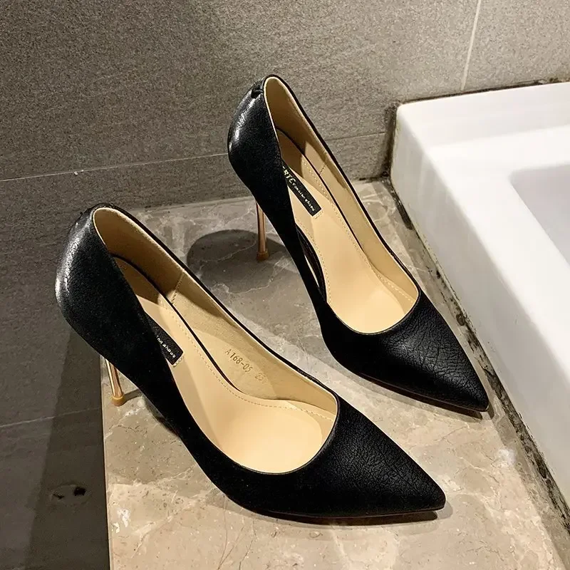 2024 New Shoes Suede Woman Pumps New High Heels for Women Office Shoes Fashion Stiletto Heels Women Basic Pump 34-43Plus Size1