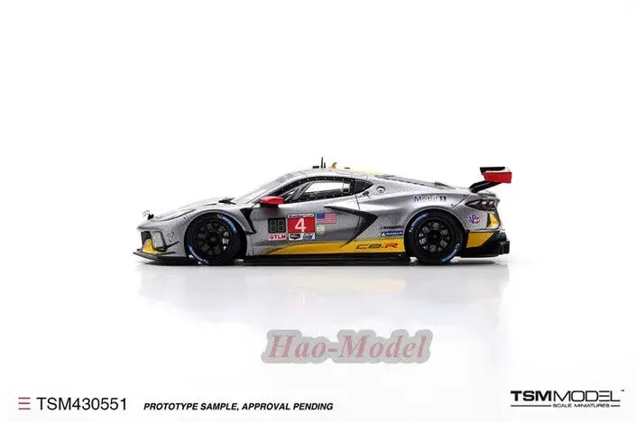 TSM 1:43 For Corvette C8R #4 2021 IMSA 24hours Resin Car model Diecast Simulation Toy Boys Birthday Gift Hobby Display Ornaments