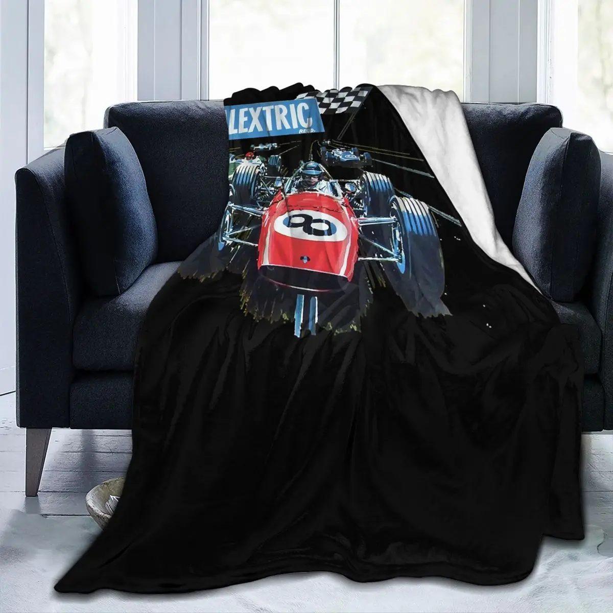 Scalextric-Manta clásica de lana para sofá, manta multifunción para el hogar, dormitorio, oficina, colcha