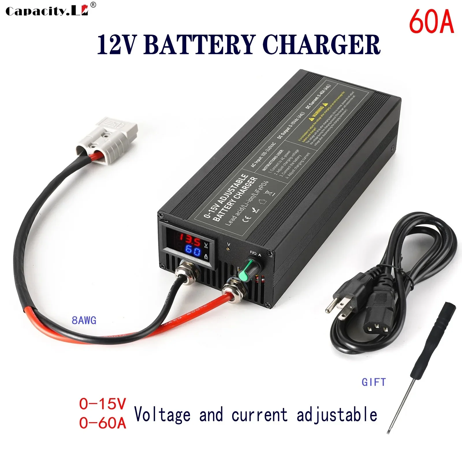 14.6V High Power Charger constant voltage/current Lifepo4 Battery Charger 36A/50A 460W Fast Charge  for Lithium Battery