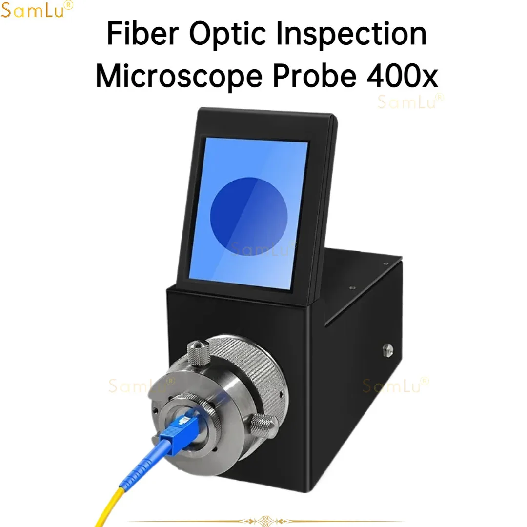 

High precision Fiber Optic Inspection Microscope Probe 400x Connect End Face Inspection with 3.5-inch LED Display Screen Monitor