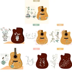 Guitar Body Inlay Decals Sticker Acoustic Pickguard Decorative Self-adhesive Pick Guard Sticker For Acoustic Guitar Accessories