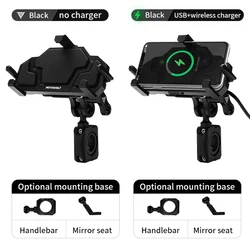 Motorcycle Shockproof Navigation Wireless Charging Phone Holder Cradle 3.0 Quick Charger GPS Moto Support Cellphone Handlebar