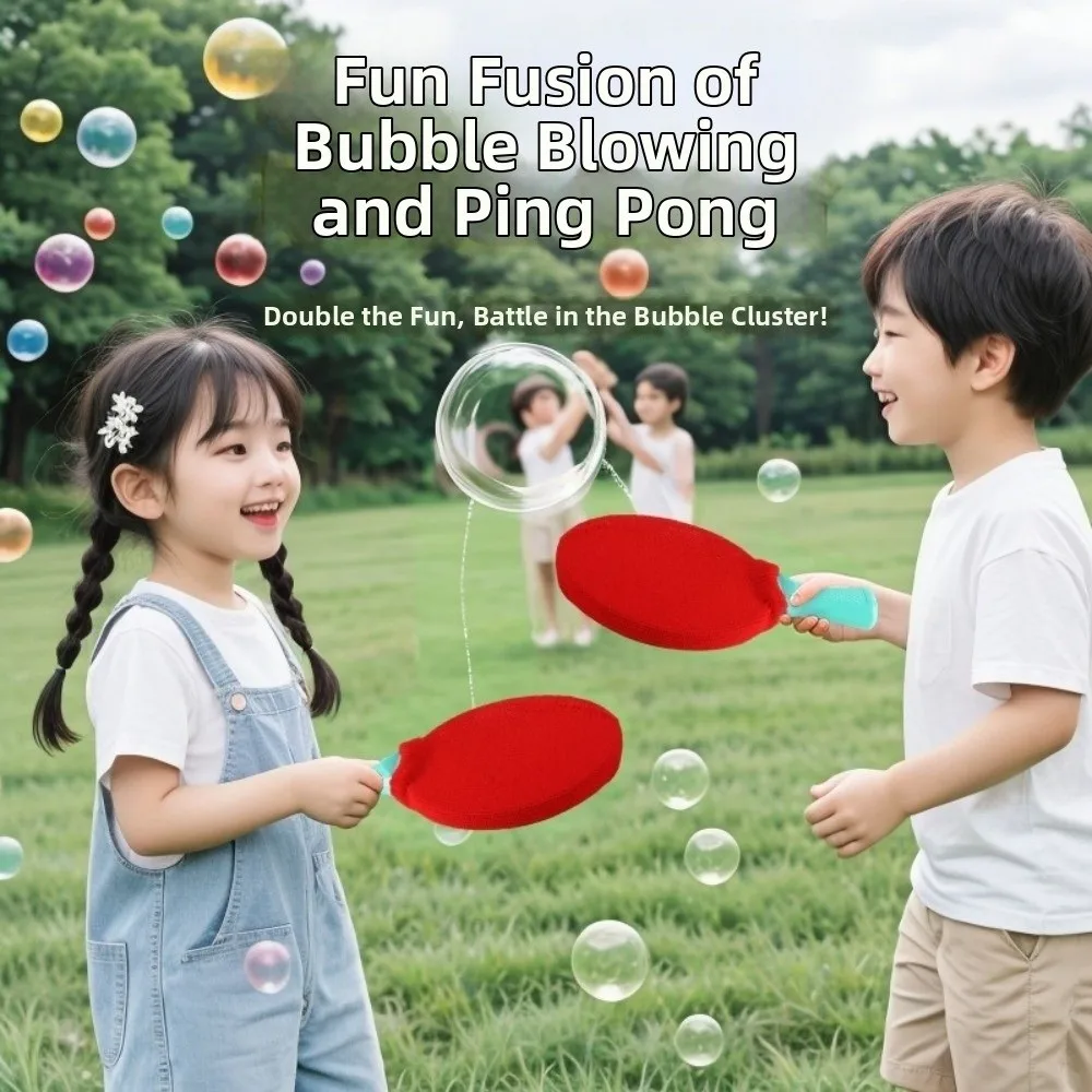 New ABS Bubble Paddle Game Lightweight Knitted Racket Covers Manual Bubble Blowing Portable Bubble Maker Parent-Unisex Games
