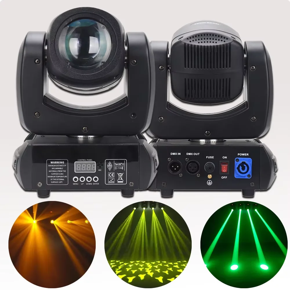 100W  LED Moving Head Light 8 Patterns 8 Colors 18 Prisms DMX Control Voice Activated 540° X Axis 180° Y Axis for Parties Bar