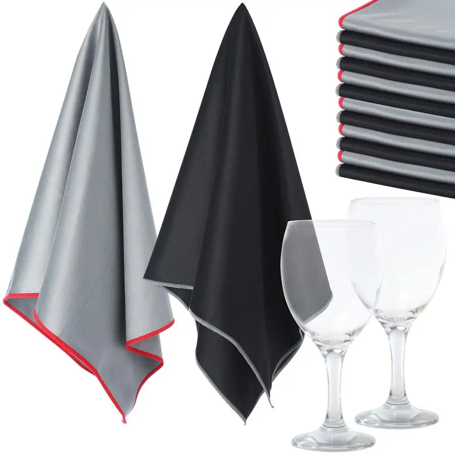 

6 Pcs Wine Glass Polishing Cloths Large Microfiber Cleaning Cloths 25 x 20 Inch Lintless Towels for Drying Wine Glasses Cleaning