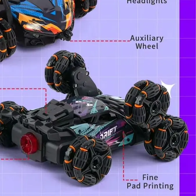 

9imod RC Car 6-колесный привод Stunt Spray Автомобильный поворотный рычаг Спрей с ручным управлением Drift Deformation Stunt Car с часами Dual RC Car