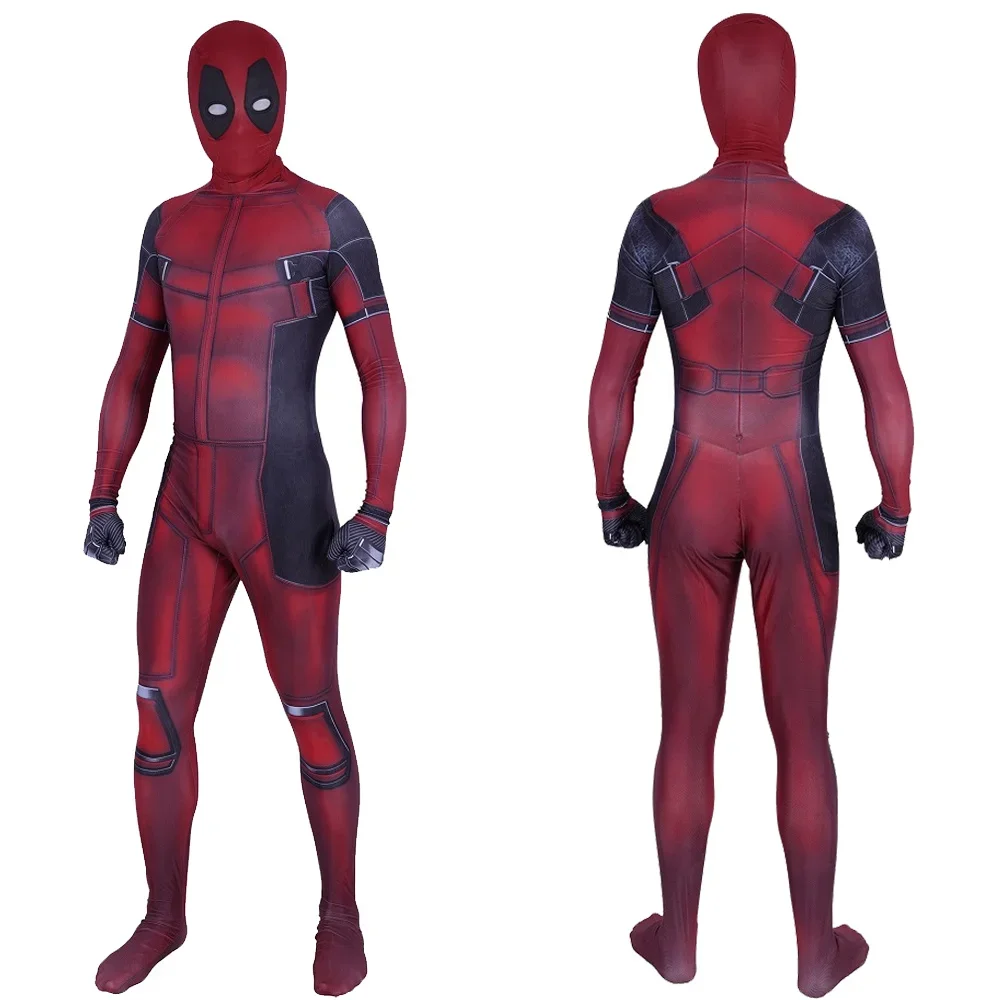 Deadpool Cosplay Costume Superhero Bodysuit Man Wade Winston Catsuit 3D Printed Spandex Zentai Outfit Deadpool Halloween Costume