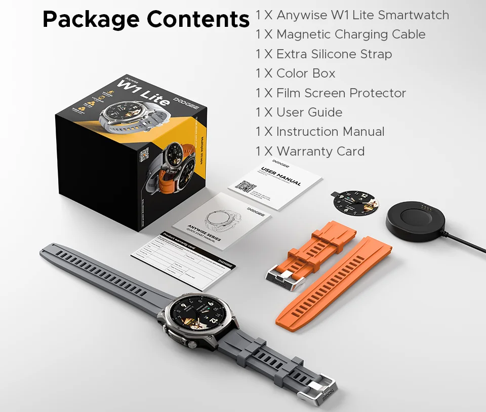 DOOGEE ANYWISE W1 Lite Smartwatch 5ATM Wasserdicht 1,43'' Bildschirm 178 Sportmodi 24-Stunden-Gesundheitsüberwachung Erinnerungsfunktion – Detail 26