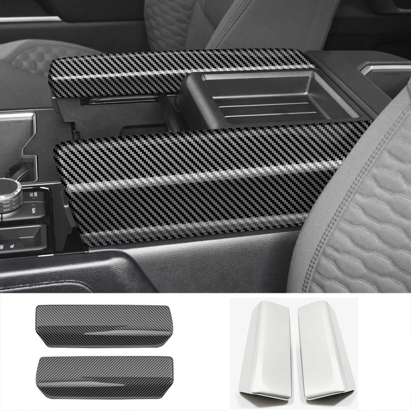 

For Toyota Tundra Sequoia 2022 2023 ABS Car Center Console Armrest Storage Box Side Protector Panel Cover Trim Car Sticker