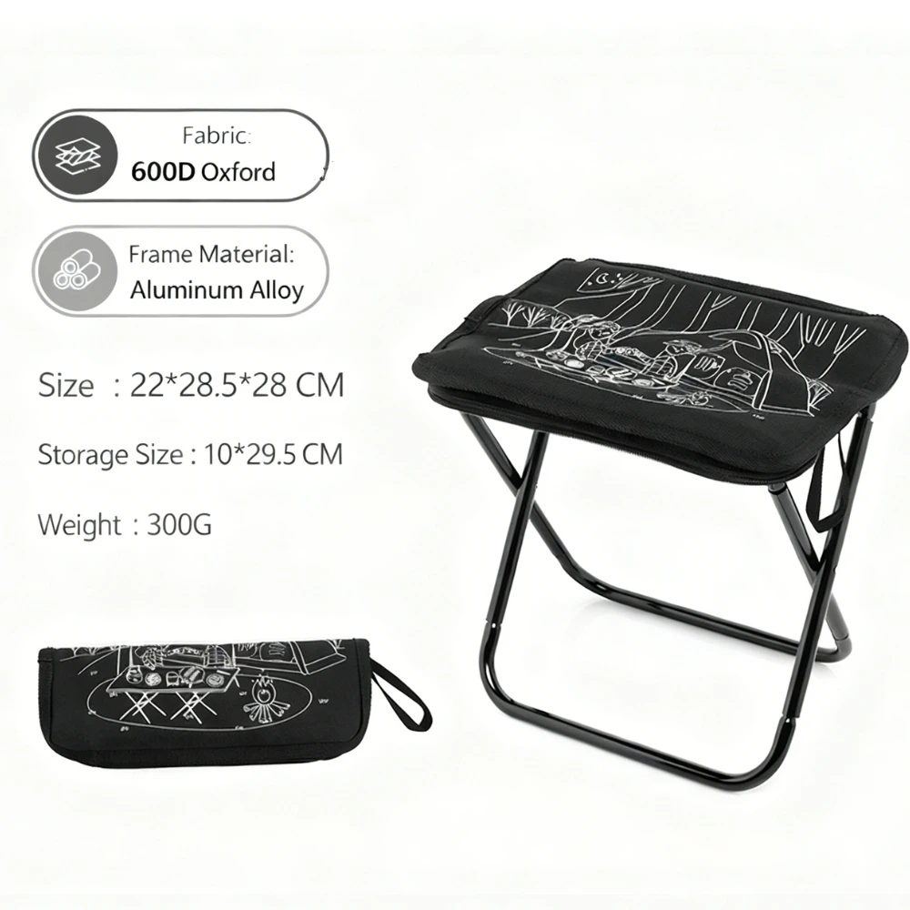 Cadeira de Camping Portátil e Dobrável Widesea, Leve, em Tecido Oxford 900D com Suporte de Aço Inoxidável, Capacidade de 100KG para Caminhadas ao Ar Livre