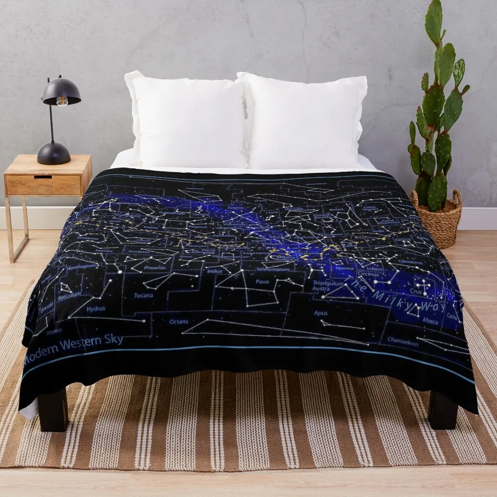 The Modern Western Night Sky Print Throw Blanket Picnic Thin sofa bed Blankets