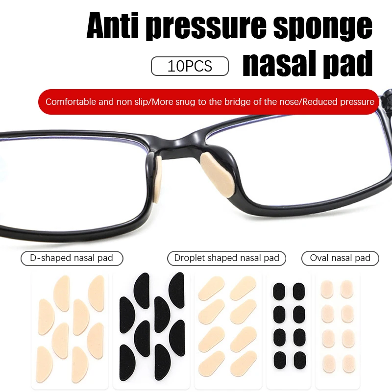 

10Sheets EVA Eyeglasses Nose Pads Soft EVA Sponge Glasses Frame Anti Slip Nose Patch Self-adhesive Nosepads Eyeglass Accessory