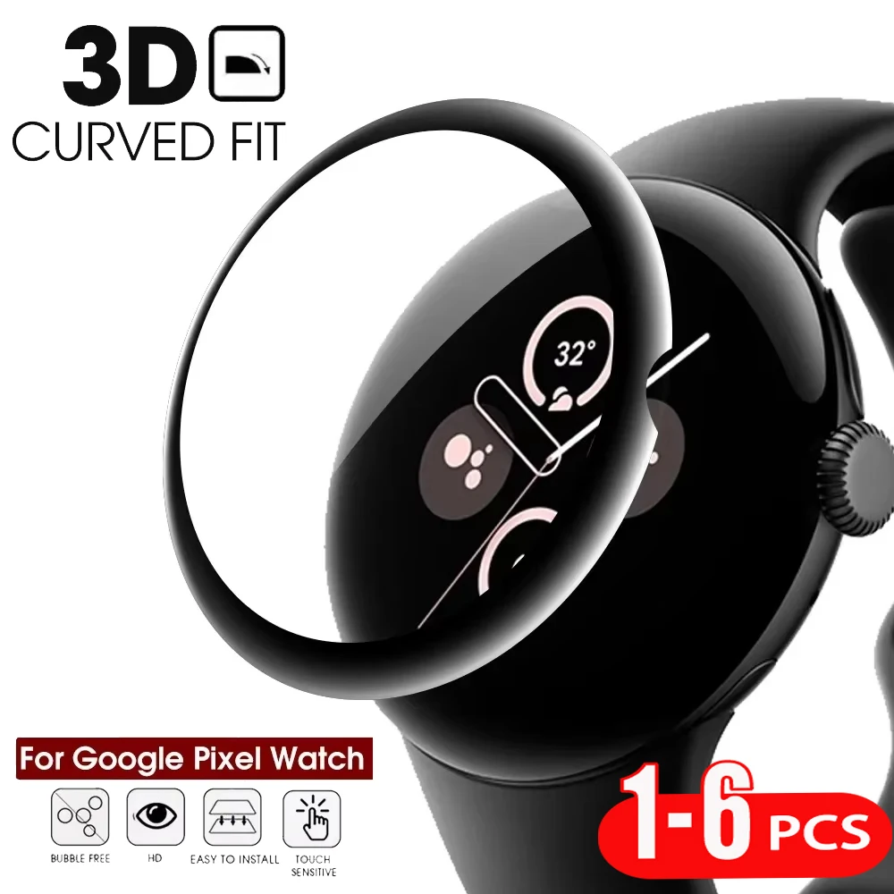 Film for Google Pixel Watch 3D Full Cover HD Screen Protector Protective Film Resist Scratches Watch Accessories for Pixel Watch