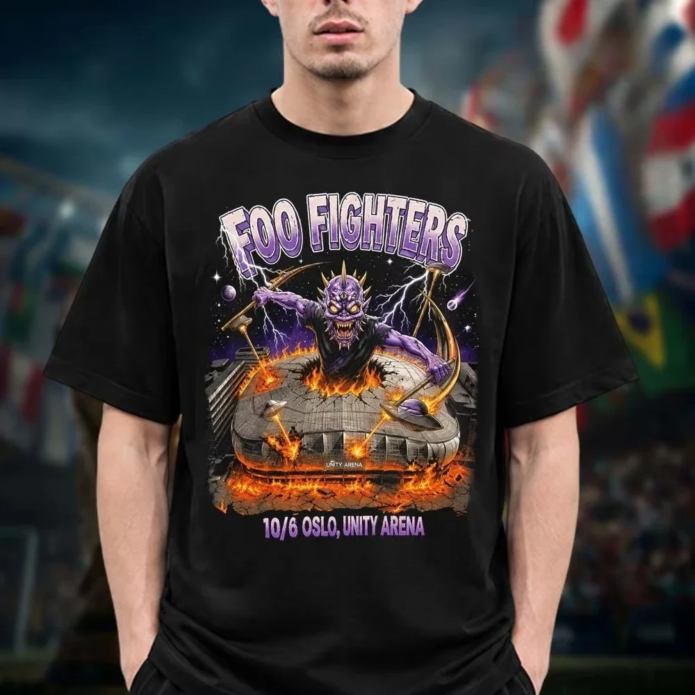 Foo Fighters Take Cover Tour Rock N Roll Merch T-shirt en coton unisexe pour hommes et femmes, T-shirt décontracté Y2k pour fans, populaire