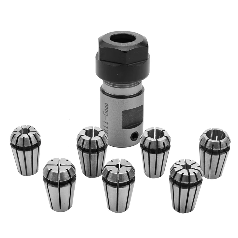 7Pcs ER11 1-7Mm Spring Collets With ER11A 5Mm Motor Shaft Holder Extension Rod