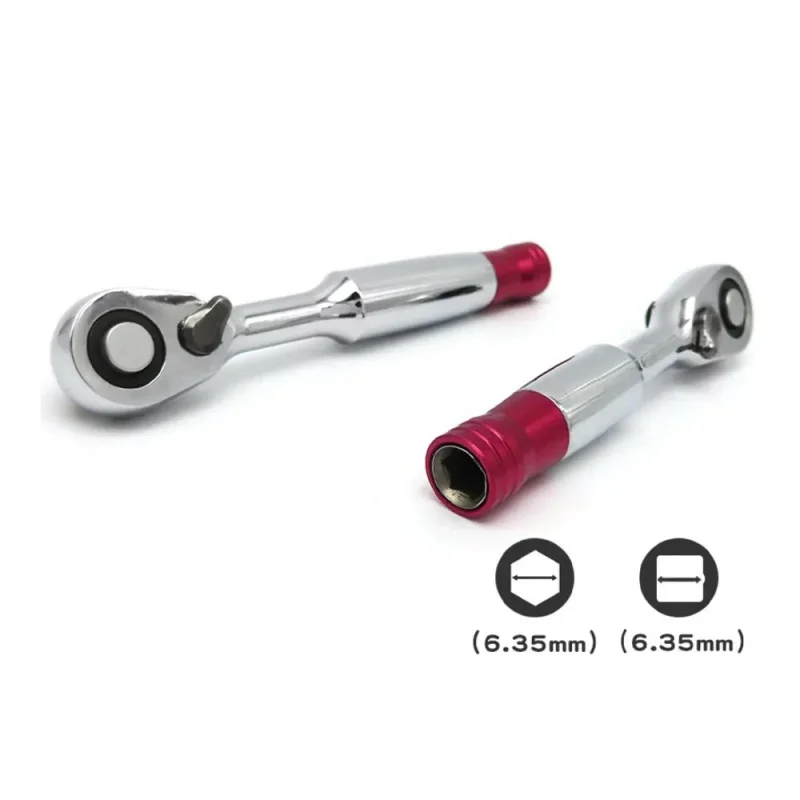 Mini-Sechskantschlüssel-Set mit Ratsche 2-in-1, 1/4 Zoll Schraubendreher-Drehmomentschlüssel, Handwerkzeug für Fahrzeuge und Fahrräder – Detail 3